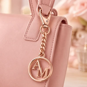 Personalized Initial Circle Metal Handbag Tag Charm With Lobster Clasp And Chain For Bag Purse Custom Handbag Tag
