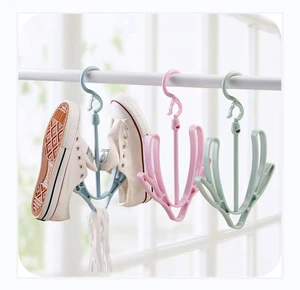 Plastic Shoe Hanger Wholesale Shoe Rack Creative Double Hook Revolve Windproof Hook