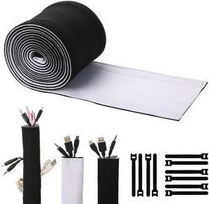 Flexible Neoprene Cable Sleeve Wrap Cover Organizer Hook and Loop Cable Management Sleeve