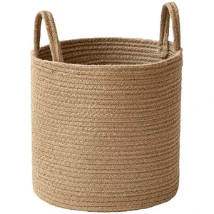 Woven Hand-Held Storage Basket for Household Laundry Clothes Snacks Toys & Dirty Clothes