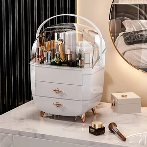 GREENSIDE Modern Rectangle Plastic Storage Box Wholesale Fashionable Detachable Desktop Organizer Makeup Cosmetic Storage