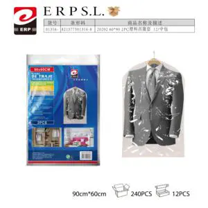 Mnj PE Plastic Classic Injection-Molded Dustproof Suit Cover 90X60CM Transparent Clothes Protector Storage Bags Wardrobe 12PCS