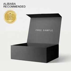 Custom Logo Luxury Box Magnetic Closure Lid Paper Rigid Cardboard Black Magnet Box Package Shoe Clothes Cardboard Gift Packaging