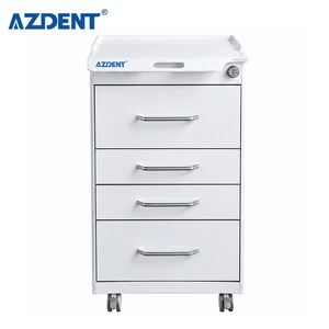 High Quality Dental Mobile Cabinet Cart With Side Drawer Nano Top 4 Hidden Drawers Combination Lock Silent Casters
