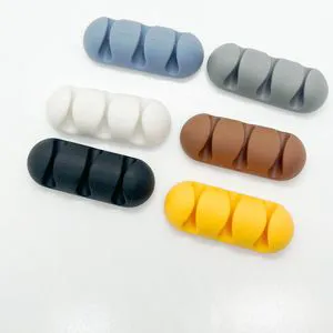 Hot Sale Self-Adhesive Silicone Cable Organizer Three-Hole Desktop Storage Cable Fixer Cable Management Accessory