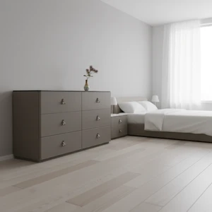 Modern 6-Drawer Foldable Solid Wood Chest with Light Oak-effect Finish Ample Storage for Bedroom & Living Room