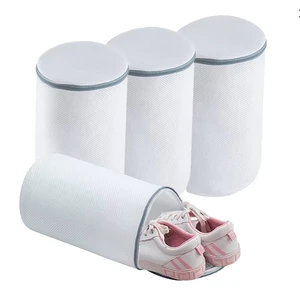 Lightweight Zippered Cotton Mesh Shoe Laundry Bags Washable Shoe Storage And Travel Bags For Machine Wash