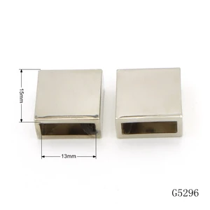 13mmm Flat Zinc Alloy square Metal Strap End Cap Webbing Tail Metal Clip with Screw