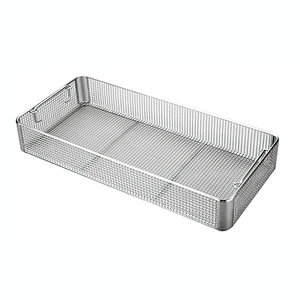 Manufacturer Custom-Make Stainless Steel Woven Wire Mesh Basket With Handle 304 316