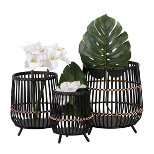 Colorful Eco-Friendly Multifunctional Small Bamboo Baskets Storage Boxes Laundry Hamper Home Organization Handmade Natural Woven