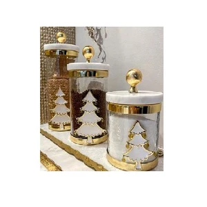 Christmas Eve Decoration Kitchen Storage Coffee Canisters/New Year Designer X-Mas Canisters