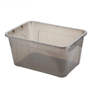Black Transparent Lidless Large-Capacity Thickened Modern Minimalist Clothing Organizer Plastic Storage Boxes Installation-Free