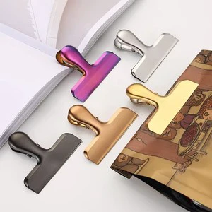 Wholesale Stainless Steel Bag Clips Gold Duckbill Metal Paper Binder Clips for Office Bill Ticket Coffee & Bread Bags