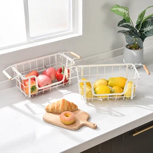 WIREKING Double Layer Metal Wire Vegetable Storage Basket Kitchen Fruit Baskets