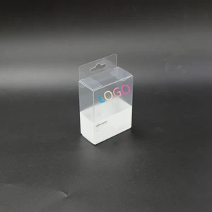 Popular Custom Printing PVC PET Clothing Ladies Panties Shoes Packaging High Clear Folding Plastic Box With Hook