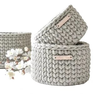 Cotton Cord Hand Woven Storage Basket