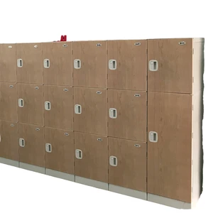Wood Grain ABS Plastic Smart Locker Safe And Convenient Assembled Structure For School Gym Sport Center