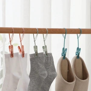 Factory Price 12pcs Pack Clip Hanger Mix Color Household Plastic Clothespin Drying Underwear Windproof Clothes Socks Clip