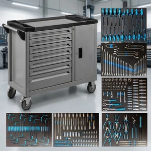 2023 New Design Customized Garage Workshop 7 Drawers Metal Rolling Tool Cabinet/Trolley/Cart
