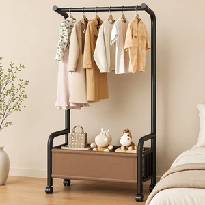Hot Sale Carbon Steel Coat Rack Indoor Double Tier Clothes Drying Rack with Shoes Storage and Clothing Organizer