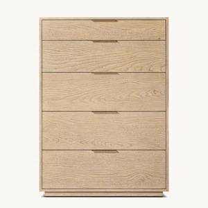 5-Drawer Narrow Dresser Storage Cabinet Wood Chest of Drawers for Bedroom Living Rooms
