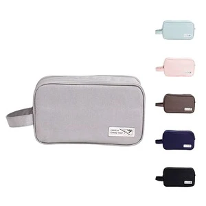 Wholesale Fashion Striped Zipper Polyester Multifunctional Cosmetic Bag Portable Travel Wash Bag for Women