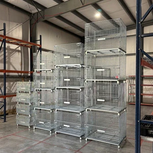 Durable Rust Resistant Construction Welded Galvanized Wire Warehouse Storage Basket HC HC013 Customized Size MOQ 1pcs China