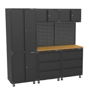 Kinbox 9-Piece Modular Tool Storage System - Heavy-Duty Workshop & Garage Organizer with Stackable Design