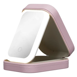 RTS Cosmetic Storage Box with Light Portable Cosmetics Case, LED Light Makeup Storage Box for Short Trips