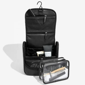 Manufacturers Custom With Logo Large Waterproof Hanging Travel Vegan Pu Leather Wash Toilet Dopp Kit Toiletry Bags for Men Women
