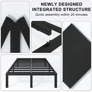 2026 Matte Black Heavy-Duty Platform Bed Easy Setup Under-Bed Storage 12 Inches Tall Full Metal Bed Frame