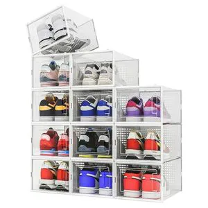 High Quality Shoe Box Storage Box That Requires No Installation Transparent Folding Shoe Cabinet Multilayer Plastic Shoe Rack
