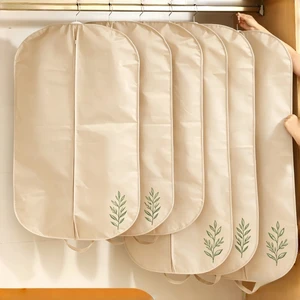 Long Fashionable Non-woven Garment Bag with Zippers Foldable Dust Cover for Coat Suit Storage