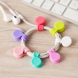 Magnetic Cable Organizer Soft Silicone Cable Winder Cord Earphone Storage Holder Clips Winder for Earphone Data Cable