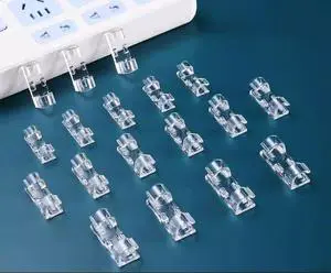 Transparent Network Cable Organizer Self-adhesive Wiring Holder Device Wire Clamp Household Wire Storage