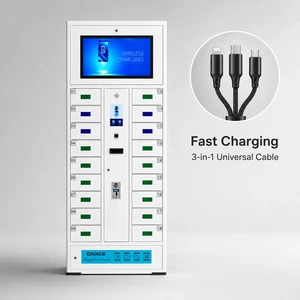 Fast Charging 10-Slot Cell Phone Charging Station Kiosk Secure PIN Lock Universal Mobile Phone Locker Mall Hospital CE Certified
