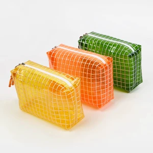 Colourful Mesh Model Portable Storage Bag Travel Toiletry Bag Organizing Large Capacity Pull Basket PVC Cosmetic Bag