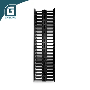 Gcabling 22.5U Double Side Vertical Plastic Cord Brush Cable Management Organizer for Server Rack Cabinets