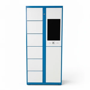 Smart Metal Cabinet for School Gym Laundry Beach-Self-Code Barcode Fingerprint Access Electronic Locker-Student Storage