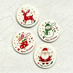 Custom Christmas Seed Paper Brooches Plantable Handmade Pins Cartoon Eco Friendly Lapel Pins Xmas Gift Decorative Badge