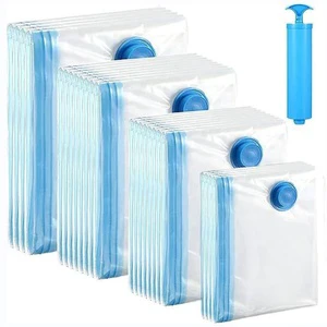 Foldable Storage Vacuum Bags with Zipper Design Space-Saving Clothing Organizer Bag for Wardrobe Clothes Comforters Blankets