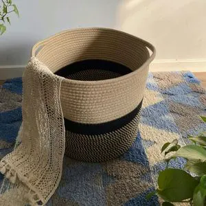 Multiple Styles Optional Customize Toy Cotton Rope Woven Storage Basket