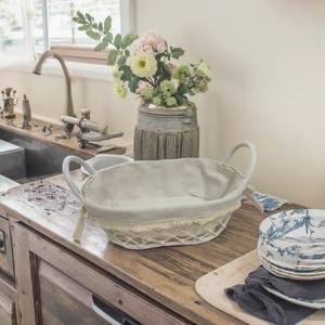 Stylish Metal Wire Basket Crafted with Intricately Woven Cotton Rope.
