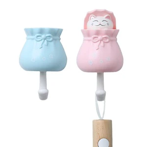 Creative Lucky Bag Hook Strong Adhesive Punch-Free Cute Hallway Key Sticky Hook Storage Hook Hanger Behind the Door