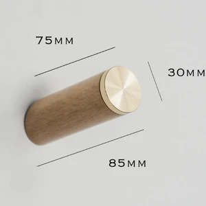 Nordic Wooden Brass Creative Home Wall Decoration Hook Bedroom Door Clothes Hook