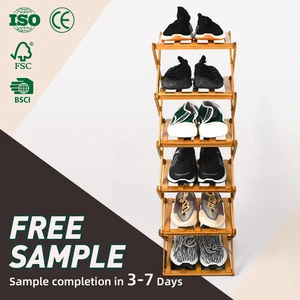WDF Factory Wholesale Foldable Shoe Rack Storage Organizer Schuhregale Muebles Zapateros Bamboo Folding Shoe Racks For House Use