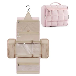 Factory Wholesale Custom Travel Hanging Toiletry Bag Storage Organizer Portable Polyester Wash Bags Household Toilet Bags