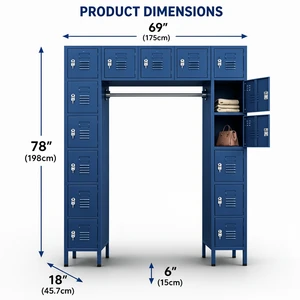 Metal Locker Storage System Employee Wardrobe Locker For Gym Factory School Changing Room