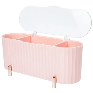 Multifunctional Portable Plastic Cosmetic Storage Box Makeup Jewelry Container Desktop Organizer