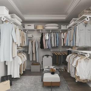 Closet Shelf Storage Organization Clothing Organizer Steel Shelf Set For Garage Use Multifunction Wall Mounted
